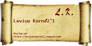 Levius Kornél névjegykártya
