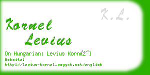 kornel levius business card